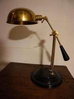 Grote XL vintage koperen bureaulamp, tafellamp, Huis en Inrichting, Lampen | Tafellampen, Gebruikt, 50 tot 75 cm, Ophalen