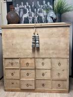 Oude grenen voorraadkast met lades, Ophalen, Gebruikt, 100 tot 150 cm, Met lade(s)