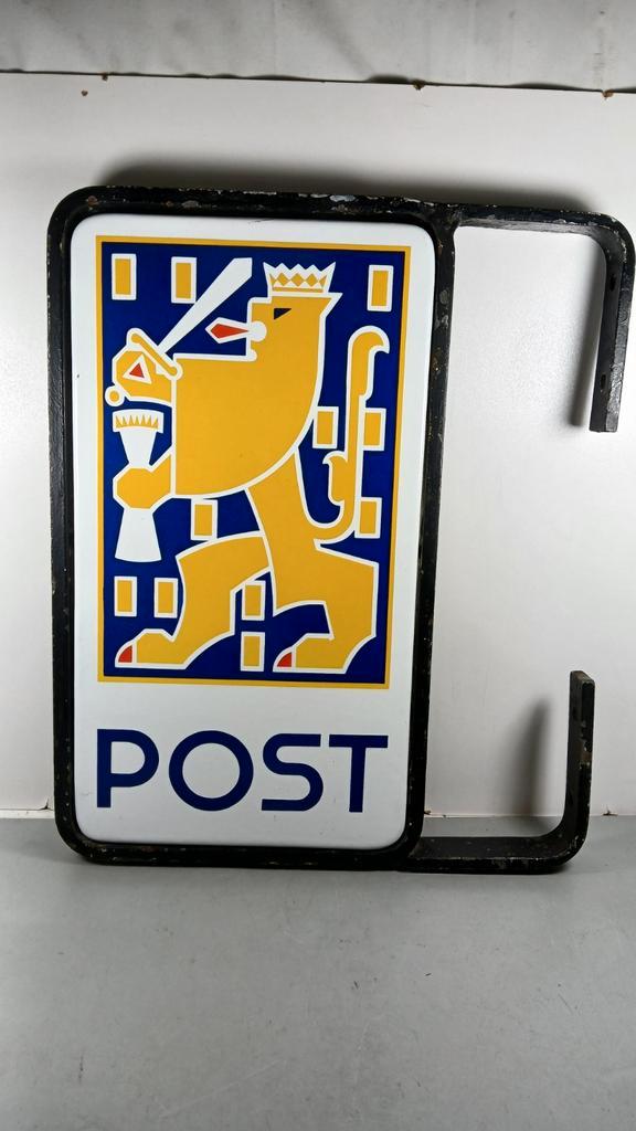 POST 2x emaille bord in beugel, Antiek en Kunst, Antiek | Emaille, Ophalen of Verzenden