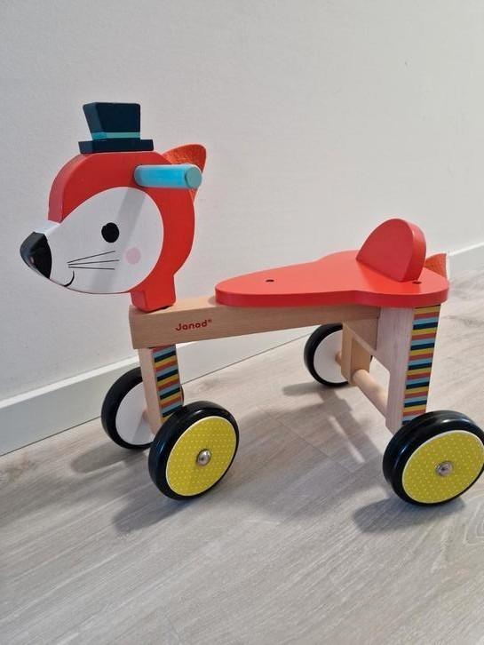 Houten loopfiets vos Jonad, Kinderen en Baby's, Speelgoed | Houten speelgoed, Gebruikt, Rij- of Hobbelspeelgoed, Ophalen