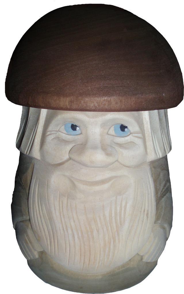 Houten doosje in de vorm van een paddestoel Kabouter 18 cm, Antiek en Kunst, Kunst | Beelden en Houtsnijwerken, Ophalen of Verzenden