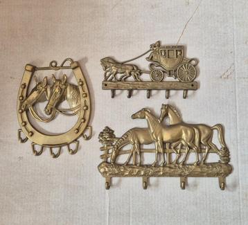 3 x Koperen paarden sleutelhanger / kapstok beschikbaar voor biedingen