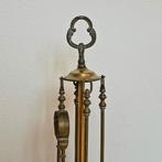 Messing open haard accessoires (5-delig), Ophalen of Verzenden, Gebruikt, Vrijstaande haard, Houthaard