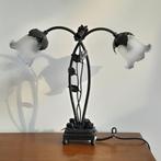 Gietijzer tafellamp - Franse Art Nouveau - floraal, Ophalen of Verzenden