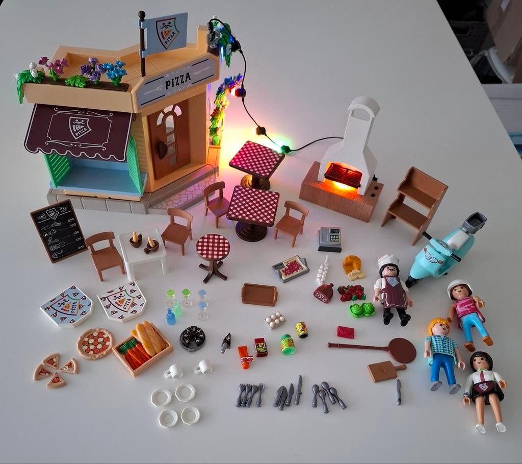 Playmobil Pizzeria met terras - 70336, Kinderen en Baby's, Speelgoed | Playmobil, Ophalen, Zo goed als nieuw, Complete set
