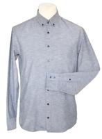 Boss, Hugo Boss overhemd, shirt, blauw/grijs, Mt. L, Kleding | Heren, Overhemden, Zo goed als nieuw, Halswijdte 41/42 (L), Hugo Boss