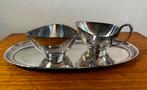 Verzilverde Roomstel met Dienblad, Antiek en Kunst, Ophalen of Verzenden, Zilver