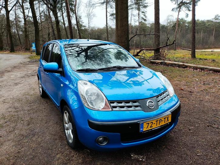 Nissan Note 1.6 16V 2006 Blauw met Trekhaak, Auto's, Nissan, Particulier, Note, Airconditioning, Climate control, Elektrische achterklep