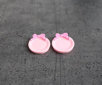 Borden met strik 1:6 - Serveerbord miniatuur nieuw 1:12 Roze beschikbaar voor biedingen