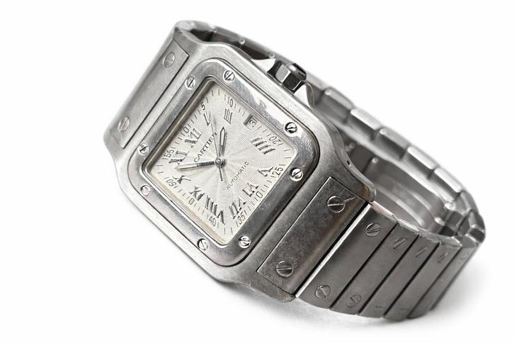 Cartier Santos Galbée automatic, Sieraden, Tassen en Uiterlijk, Horloges | Heren, Zo goed als nieuw, Overige merken, Staal, Ophalen of Verzenden