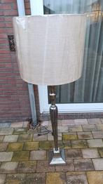 Nieuwe Nikkelen Vloerlamp met XL Taupe Kap, Ophalen