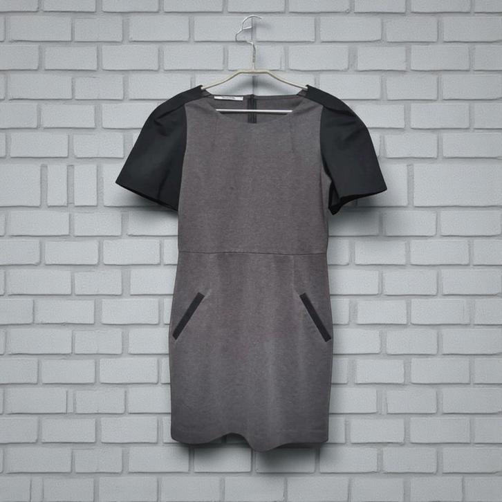 Vanilia Jurk Maat 44 Zwart Grijs Mini Sjiek Mirrors Melange, Kleding | Dames, Jurken, Gedragen, Maat 46/48 (XL) of groter, Grijs