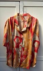 Vintage blouse, maat 42/XL - rood, oranje & geel - 90's, ., Maat 42/44 (L), Oranje, Ophalen of Verzenden