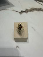 Vintage 14k Gouden Granaat Ring - Maat 15.5, Gebruikt, Goudpunt, Ophalen of Verzenden, Met edelsteen