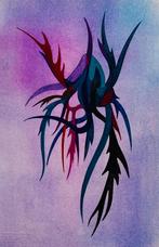 Gouache Eugéne Eechau - Oeuvre abstraite, Verzenden