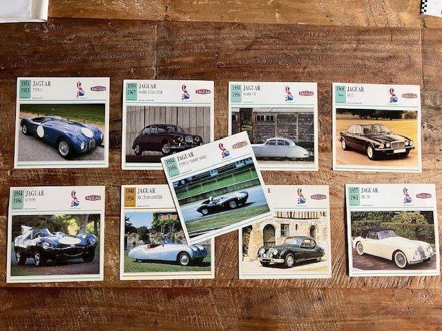 JAGUAR  info kaarten XK120 140 150 Mark 2 'C type  D type, Boeken, Auto's | Boeken, Gelezen, Algemeen, Ophalen of Verzenden