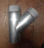 Aluminium T-stuk 45-graden Ø 110 mm Mof x Spie x Spie, Ophalen, Afvoer, Aluminium, Zo goed als nieuw