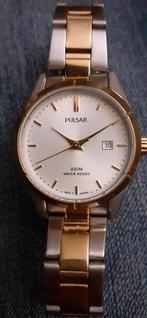 Pulsar dames horloge goud zilver kleurig PH7474X1 als nieuw, Ophalen of Verzenden, Zo goed als nieuw, Staal, Overige merken