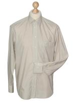 Eton geruit overhemd, shirt, wit/zand, Mt. M, Kleding | Heren, Overhemden, Verzenden, Zo goed als nieuw, Eton, Halswijdte 39/40 (M)