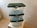 Opbergbox/doos .kunststof met deksel 4stuks     28032026, Ophalen, Gebruikt, 50 tot 75 cm, Minder dan 40 cm