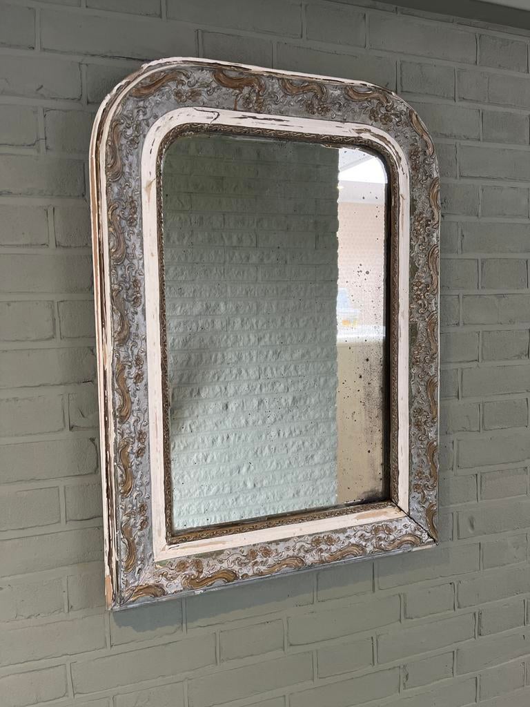 Brocante spiegel 56 x 77 cm, Antiek en Kunst, Curiosa en Brocante, Ophalen