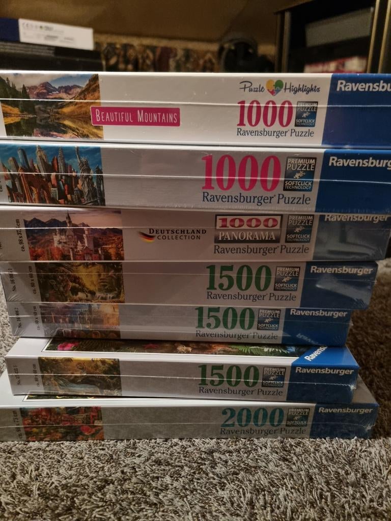 7 Nieuwe Ravensburger Puzzels: 1000, 1500 & 2000 stukjes, Hobby en Vrije tijd, Denksport en Puzzels, Ophalen of Verzenden, Meer dan 1500 stukjes