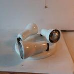 Plafondlamp vintage retro metaal 3 spots origineel wit, Ophalen of Verzenden, Gebruikt, Metaal, Vintage retro