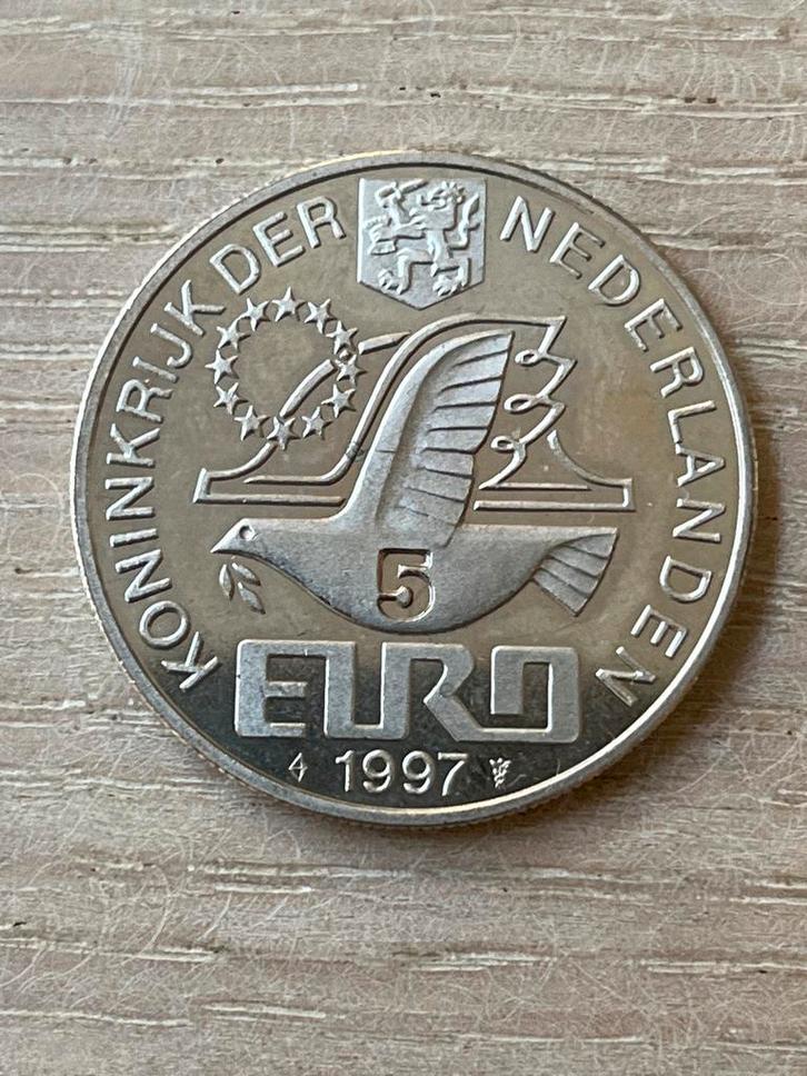 5 Euro Johan van Oldenbarnevelt munt 1997, Postzegels en Munten, Munten | Nederland, Losse munt, Euro's, Koningin Beatrix, Zilver
