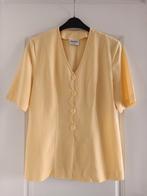 Vintage geel blouse / jasje met korte mouw Mt 42., Geel, Maat 42/44 (L), Ophalen of Verzenden, Zo goed als nieuw