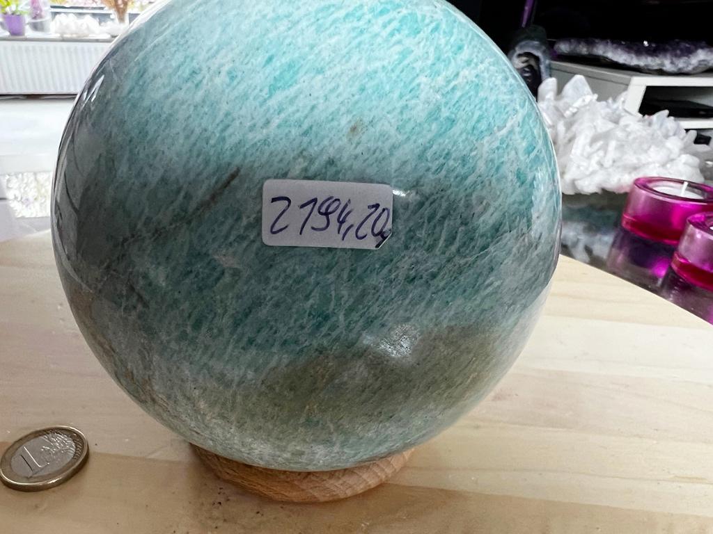 Amazoniet bol (16) van 2194 gram, diameter 12,5 cm., Ophalen of Verzenden, Mineraal