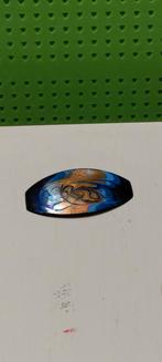 Broche met blauw en goudkleurig patroon, Ophalen of Verzenden