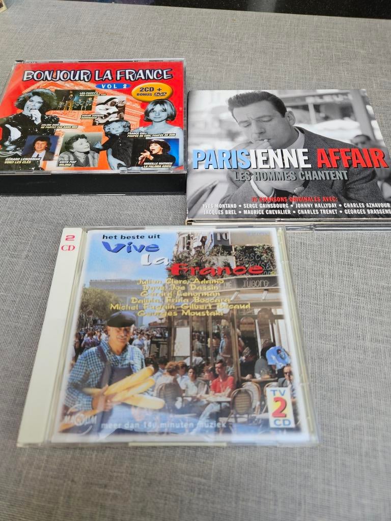 3 x dubbelcd met Franse chansons. Totaalprijs, Ophalen of Verzenden, Gebruikt