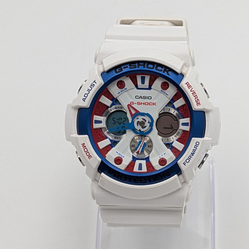 G-Shock Limited GA201-TR Tri color wit rood blauw - Nette st, Ruilrijk, Zo goed als nieuw, Info@ruilrijk.nl, Neerstraat 60, 6041 KD Roermond