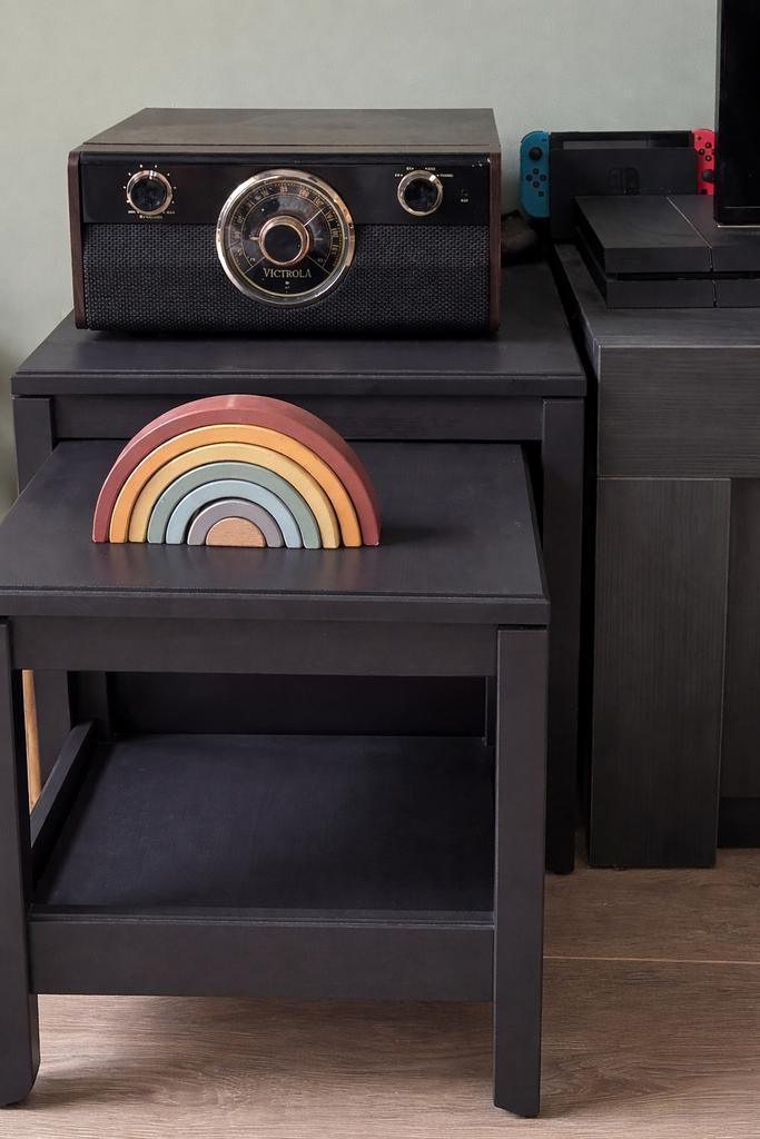 IKEA Havsta bijzettafel set van 2, zwart, Huis en Inrichting, Tafels | Bijzettafels, Gebruikt, Vierkant, Minder dan 45 cm, Minder dan 55 cm