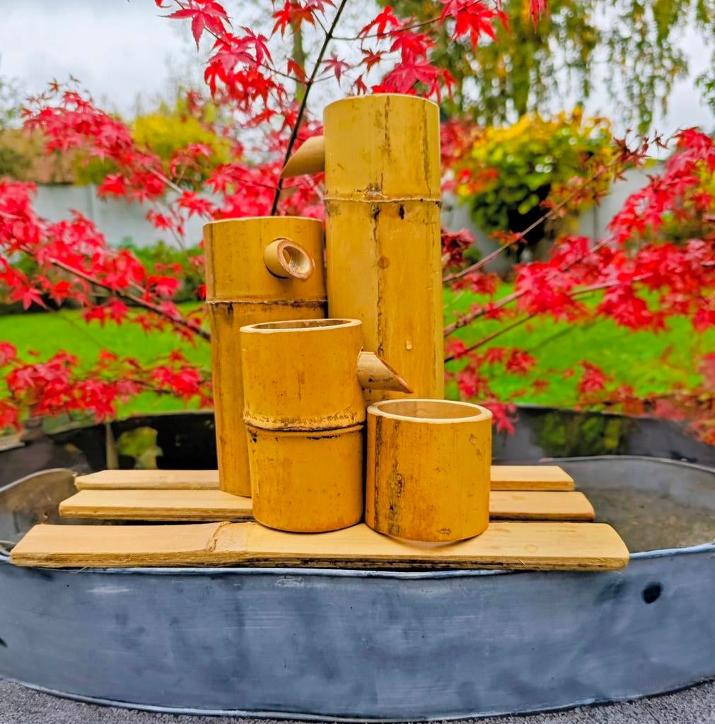 Bamboe water ornament waterval incl pomp NIEUW, Tuin en Terras, Waterpartijen en Fonteinen, Ophalen of Verzenden, Waterval