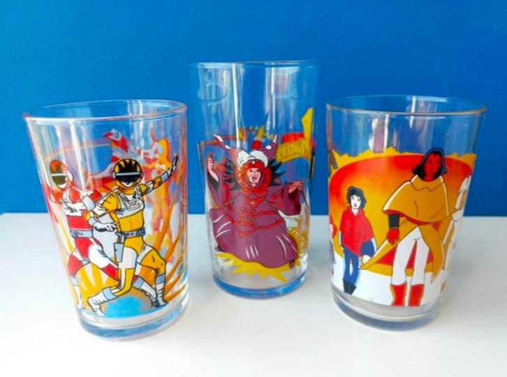 Vintage glazen animatieseries/Power Rangers Bioman Spartakus, Verzamelen, Film en Tv, Gebruikt, Tv, Gebruiksvoorwerp, Ophalen of Verzenden