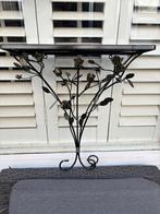 Franse console ijzer roosjes zwart/goud brocante, Ophalen of Verzenden