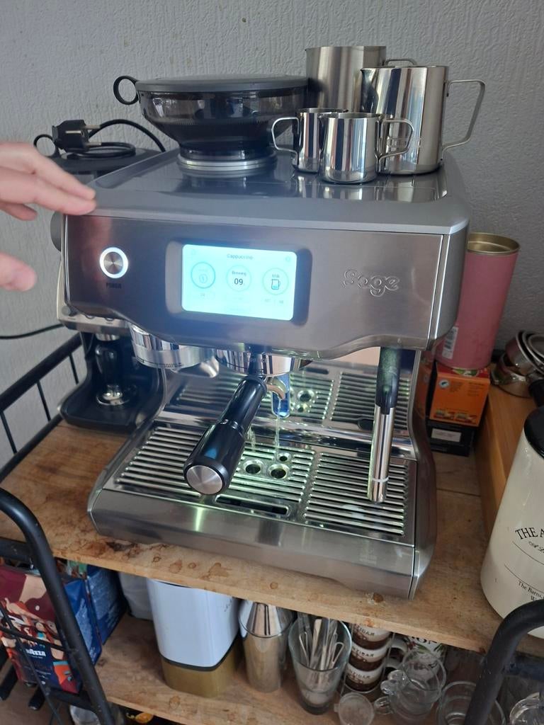 Koffiemachine Sage Barista Touch, Witgoed en Apparatuur, Koffiezetapparaten, Ophalen of Verzenden, Zo goed als nieuw, Koffiemachine