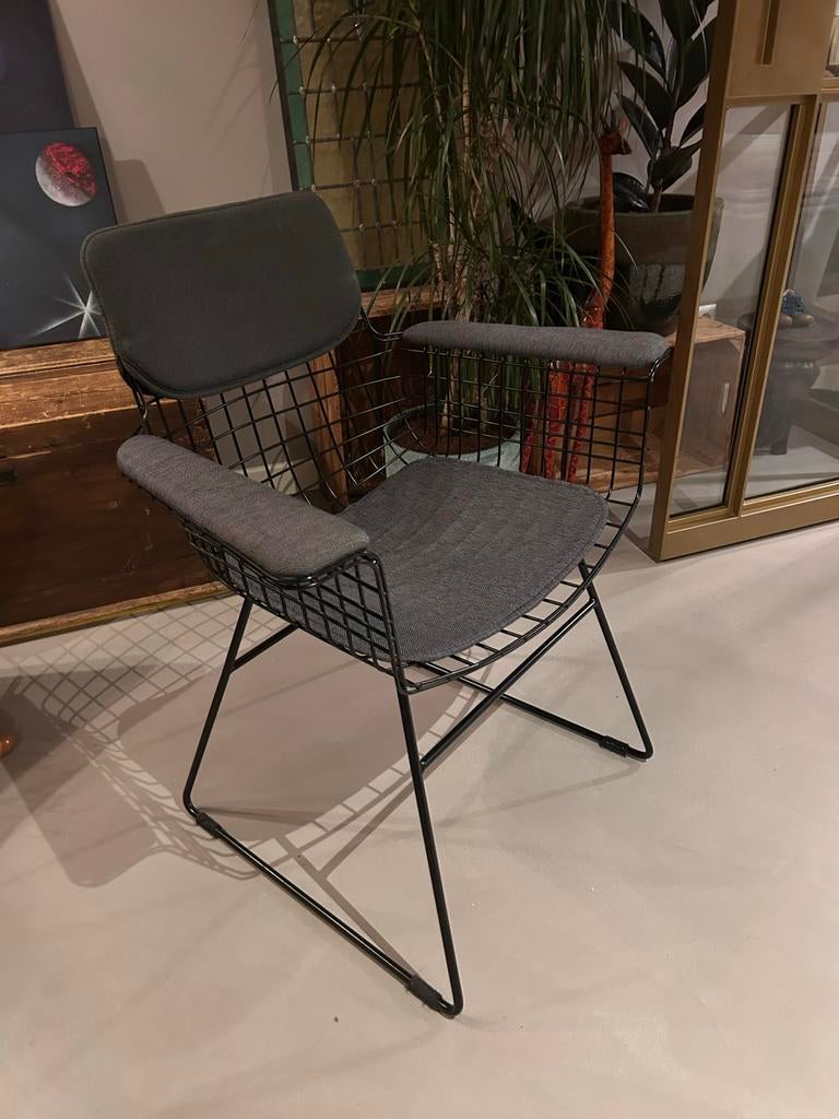 HK Living draadstoelen (3x) met kussens - Utrecht, Huis en Inrichting, Ophalen, Gebruikt, Drie, Zwart
