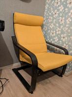 Ikea POÄNG Fauteuil, zwartbruin/Skiftebo geel, Huis en Inrichting, Fauteuils, Ophalen, 75 tot 100 cm, Zo goed als nieuw, Stof