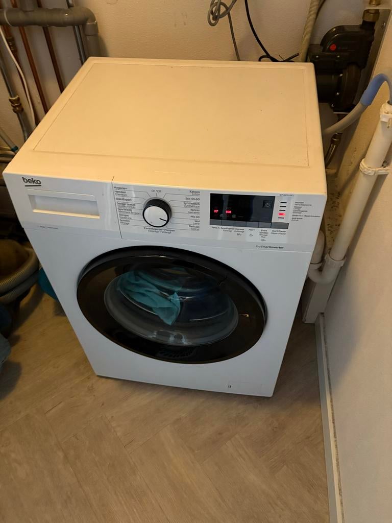 Beko voorlader wasmachine, Witgoed en Apparatuur, Wasmachines, Gebruikt, Voorlader, 8 tot 10 kg, 85 tot 90 cm, 1200 tot 1600 toeren