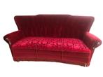 Rode velours bank, prachtige staat, vintage design, Driepersoons, 75 tot 100 cm, Ophalen of Verzenden, Zo goed als nieuw