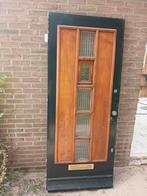Teak houten jaren 30 voordeur..., Ophalen, Gebruikt, 80 tot 100 cm, Buitendeur