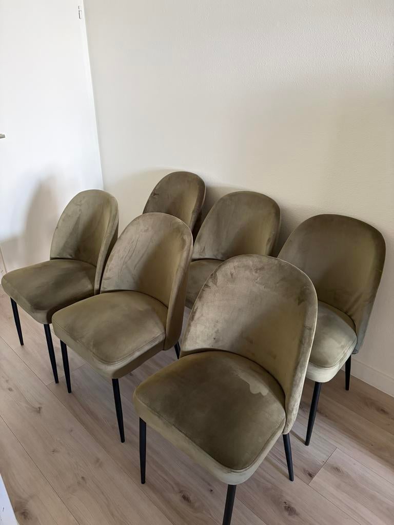 Eetkamer stoelen (6), Huis en Inrichting, Stoelen, Zo goed als nieuw, Vijf, Zes of meer stoelen, Stof, Overige kleuren, Ophalen