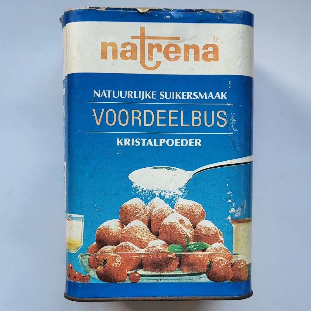 Blik vintage doos natrena kristal poeder . leeg, Ophalen of Verzenden, Gebruikt, Overige