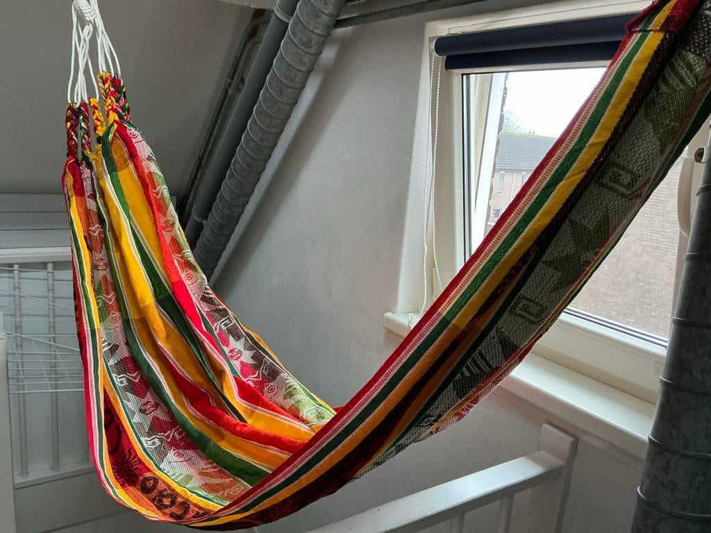 Kleurrijke Hangmat - Ontspanning Gegarandeerd!, Tuin en Terras, Hangmatten, Ophalen of Verzenden, Nieuw, Eenpersoons, Opvouwbaar