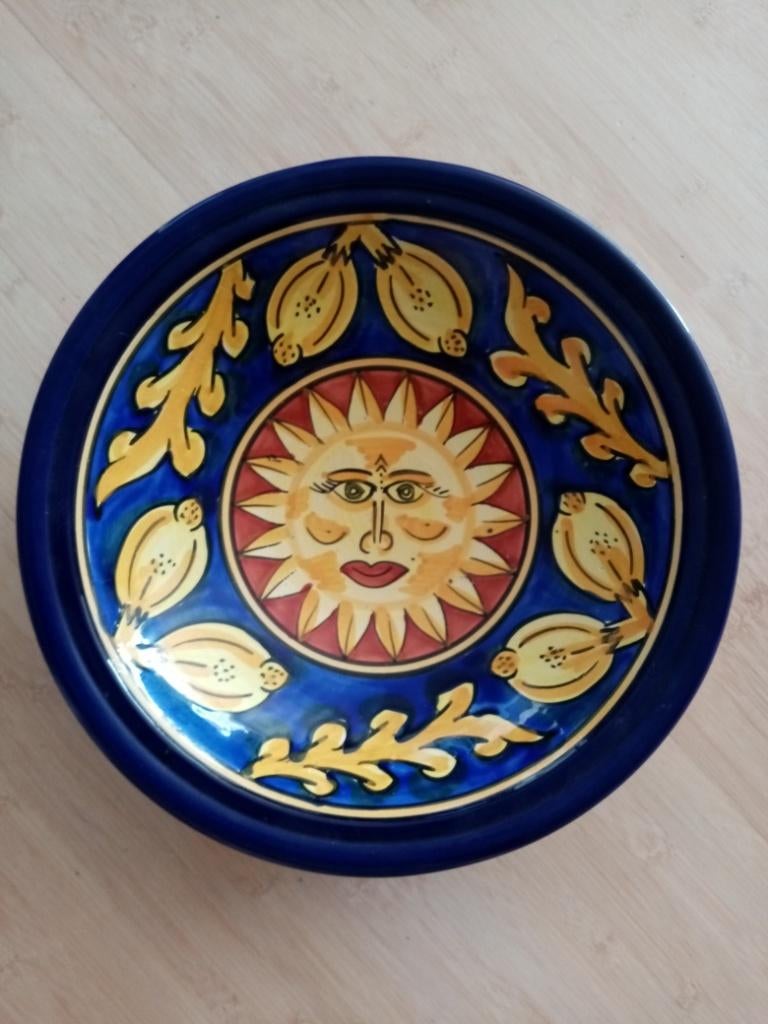 Spaans hangbord handwerk diameter is 32.5cm, Ophalen of Verzenden