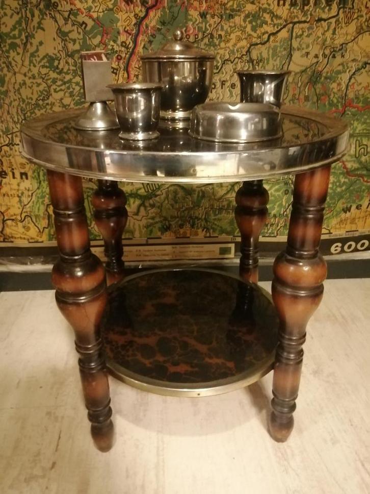 OUD JAREN 60 ROOK TAFELTJE BIJZETTAFEL  55CM, Antiek en Kunst, Curiosa en Brocante, Ophalen