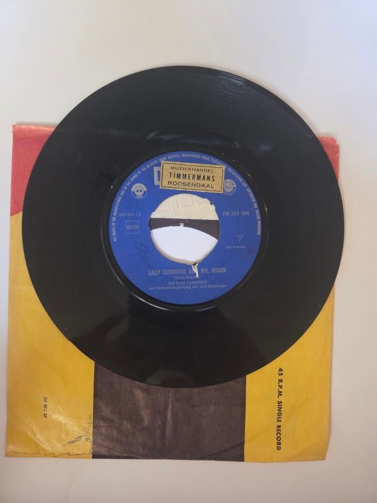 Die Blue Diamonds - Lady sunshine and mr. Moon, Gebruikt, 7 inch, Single, Ophalen of Verzenden
