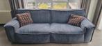 Comfortabele blauwe ribbank, Gebruikt, Driepersoons, 75 tot 100 cm, Ophalen of Verzenden